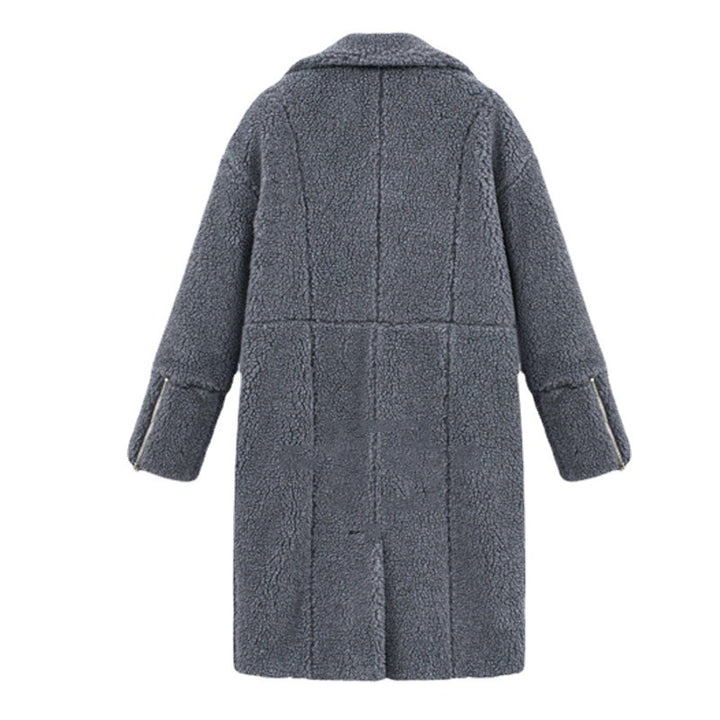 Damen Teddy-Mantel mit Reverskragen, knielanger Schnitt und weicher Sherpa-Optik – Montévia