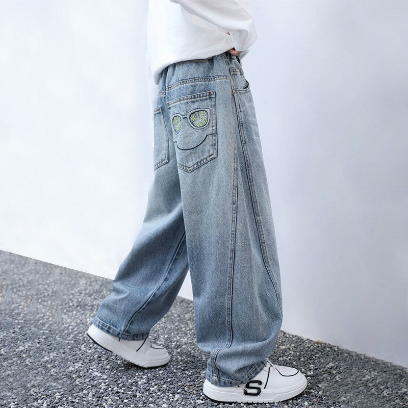 Jungen lässige Denim-Hose mit einzigartigem Smile-Print Echo Archiv