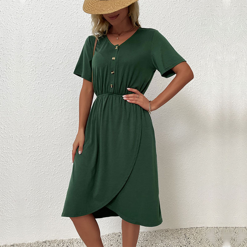 Damen Wickelkleid mit Knopfdetails Echo Archiv