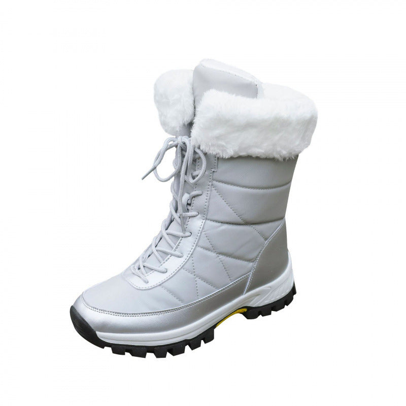 Damen Winterstiefel mit Kunstfellkragen, gesteppter Schaft und profilierter Thermosohle Echoarchiv