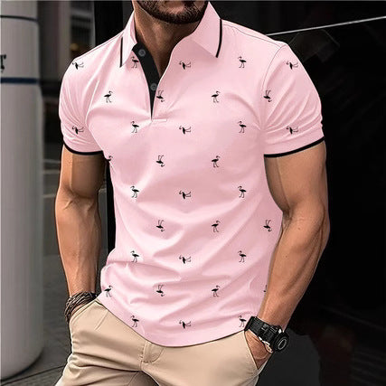 Herren Polohemd mit kurzem Arm und Muster Echoarchiv