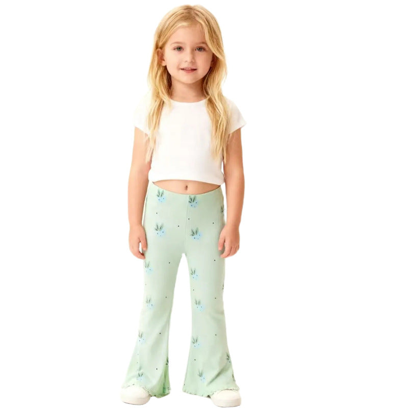 Mädchen Flared Leggings mit buntem Blumenmuster Echo Archiv