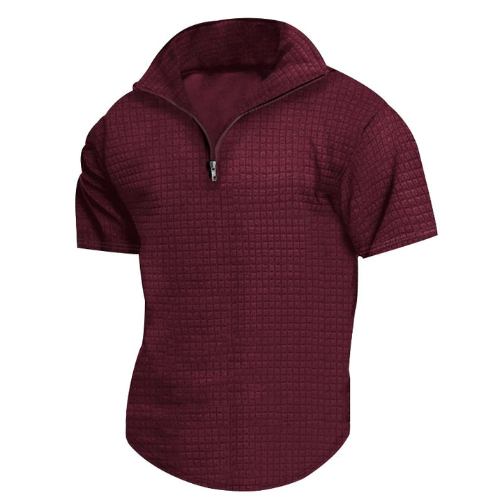 Herren konvertible Kurzarmjacke mit Reißverschluss und strukturiertem Design Echoarchiv