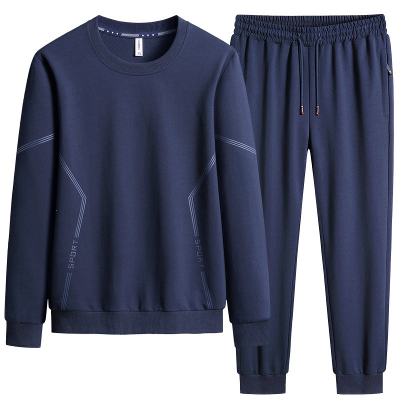 Herren Sportliches Freizeit-Jogginganzug-Set aus atmungsaktivem Funktionsfleece mit Rundhalsausschnitt & Kordelbund Echoarchiv