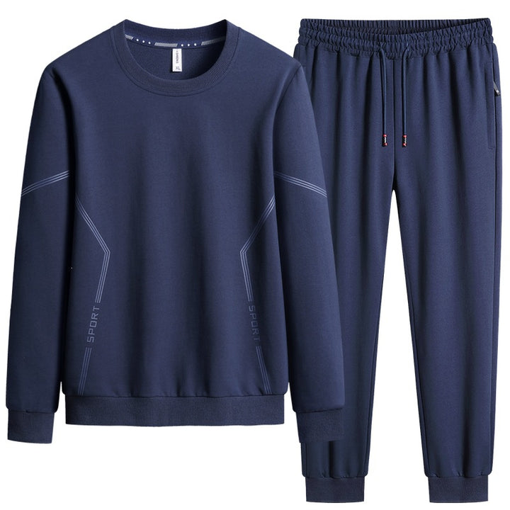Herren Sportliches Freizeit-Jogginganzug-Set aus atmungsaktivem Funktionsfleece mit Rundhalsausschnitt & Kordelbund Echoarchiv