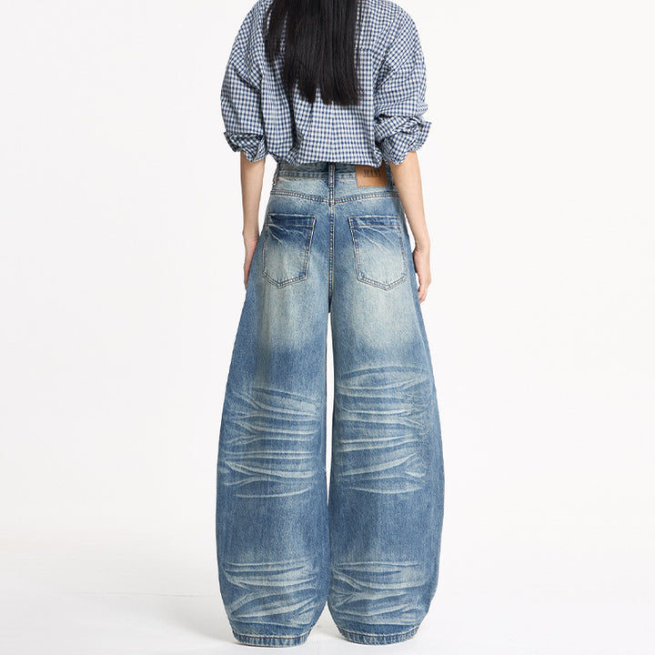Damen Extraweite Balloon-Jeans im Palazzoschnitt mit markanten Teilungsnähten Echo Archiv
