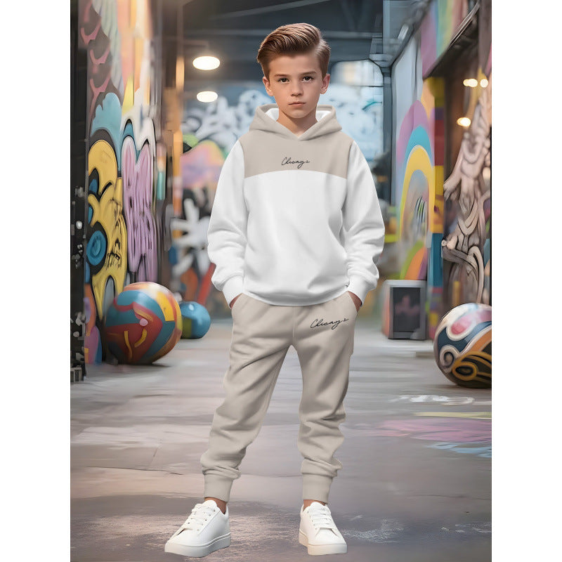 Unisex nan Kinder Jogginganzug mit Kapuzenpullover und detailreichem Auto-Print Echo Archiv