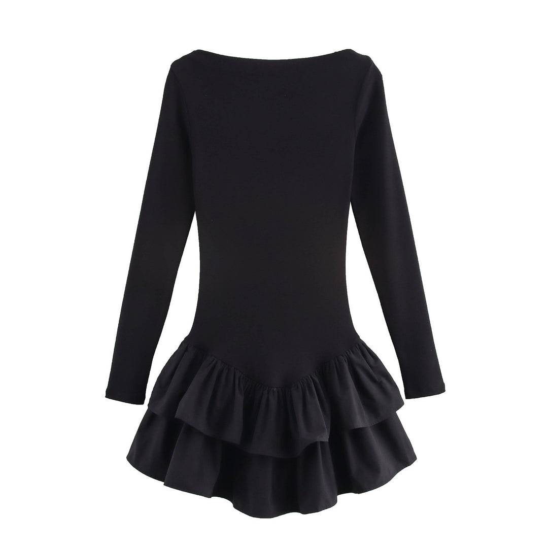 Damen Figurbetontes Minikleid mit Stufenvolants und U‑Boot‑Ausschnitt Echo Archiv