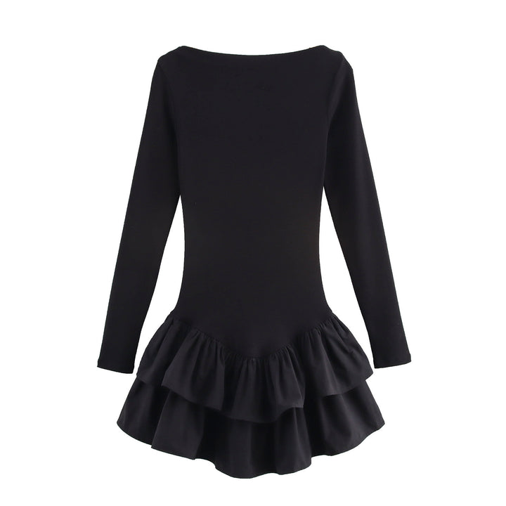 Damen Figurbetontes Minikleid mit Stufenvolants und U‑Boot‑Ausschnitt Echo Archiv