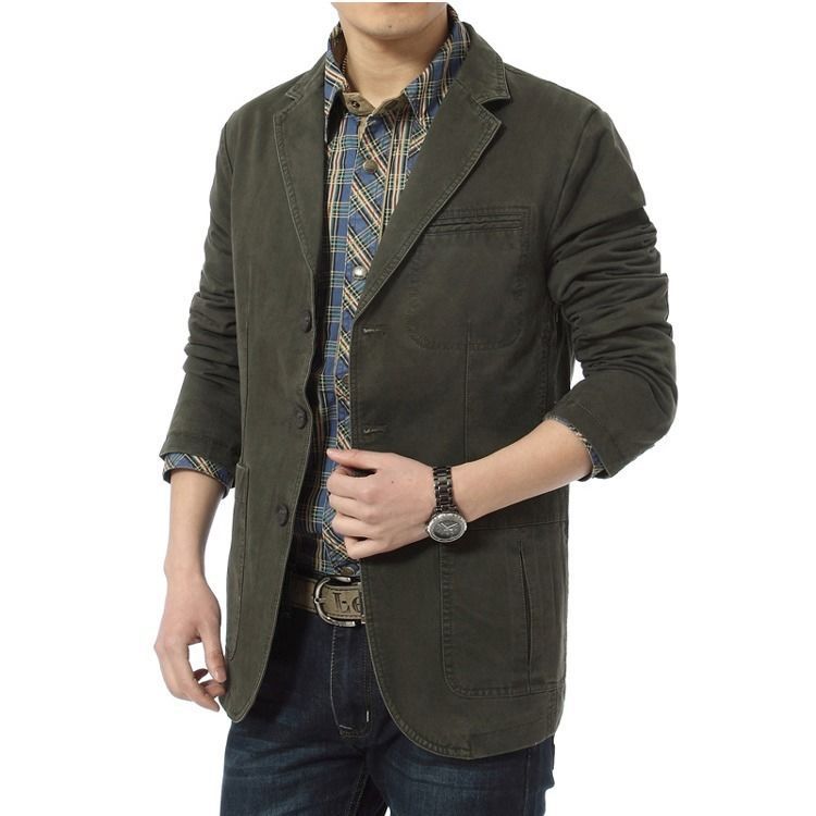 Herren Sportliche Leinenjacke Echo Archiv