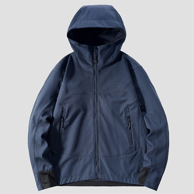 Herren Softshell Outdoorjacke mit winddichter, atmungsaktiver Membran und verstellbarer Kapuze Echo Archiv