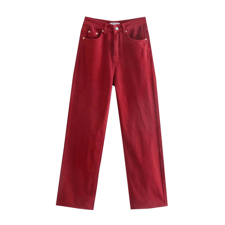 Damen Hochtaillierte weit geschnittene Jeans mit weitem Bein, hoher Taille und rohem Saum Echo Archiv