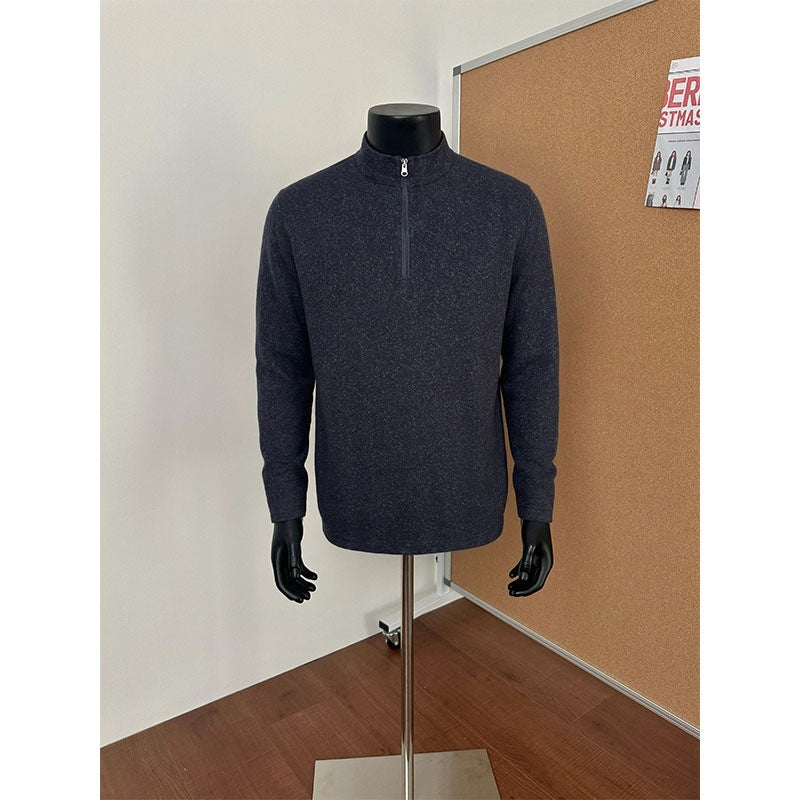Herren Halbzip-Strickpullover mit Stehkragen und melierter Struktur Echo Archiv