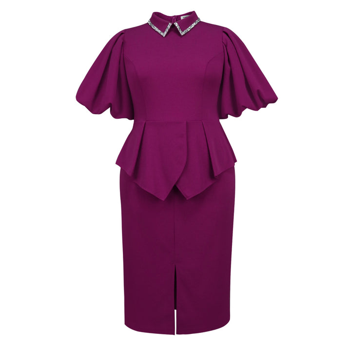 Damen Peplum Kleid mit elegantem Kristallkragen Echo Archiv