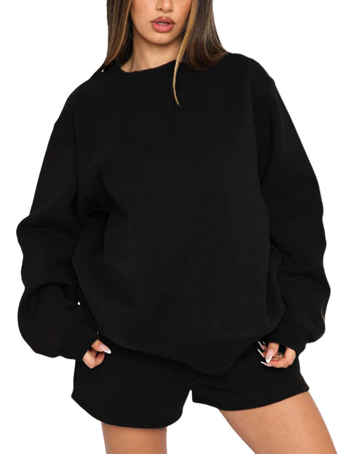 Damen nan weites Sweatshirt und Shorts Haus-Set aus weichem Frottee Echo Archiv