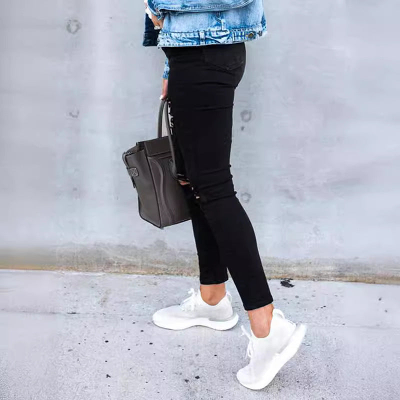Damen Skinny Jeans mit modischen Rissen – Dénora