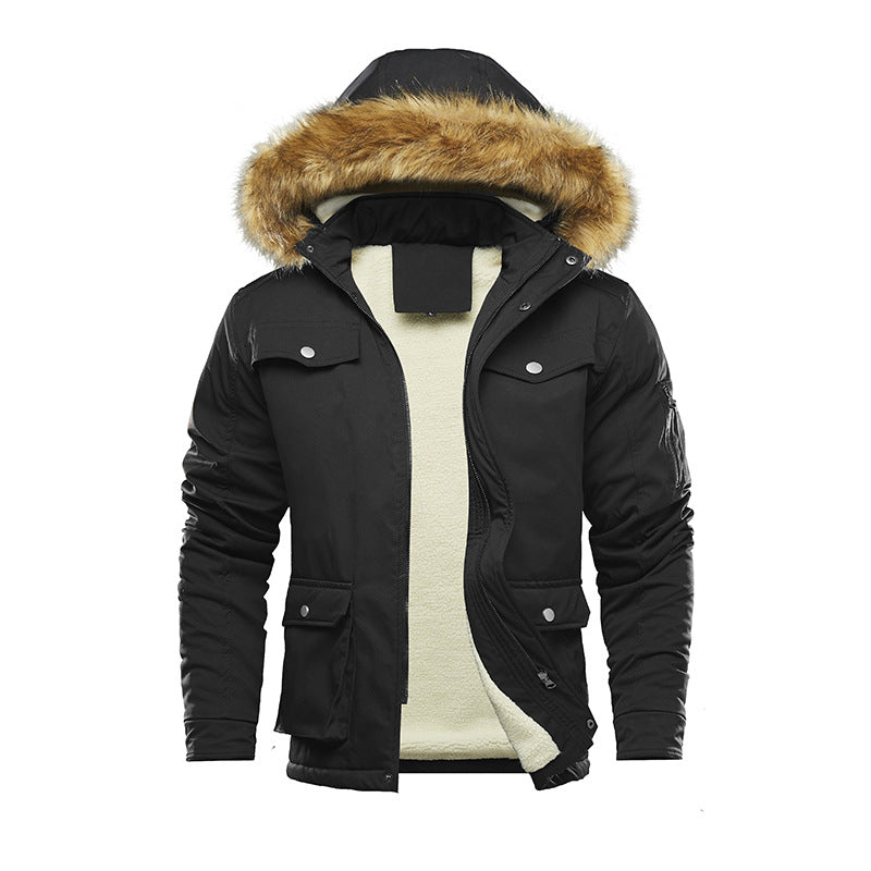 Herren isolierte Winterjacke mit abnehmbarer Kapuze und Futter Echoarchiv