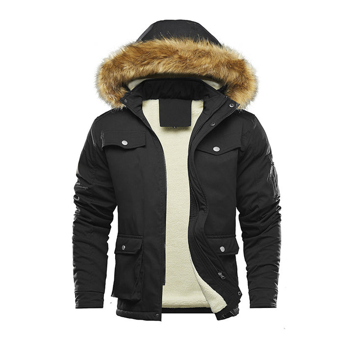 Herren isolierte Winterjacke mit abnehmbarer Kapuze und Futter Echoarchiv