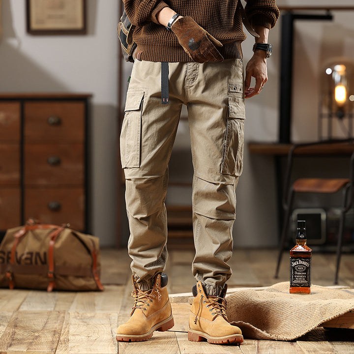 Herren Utility-Cargo-Hose mit verstellbarem Gürtelbund, Mehrfachtaschen und elastischem Saum Echo Archiv