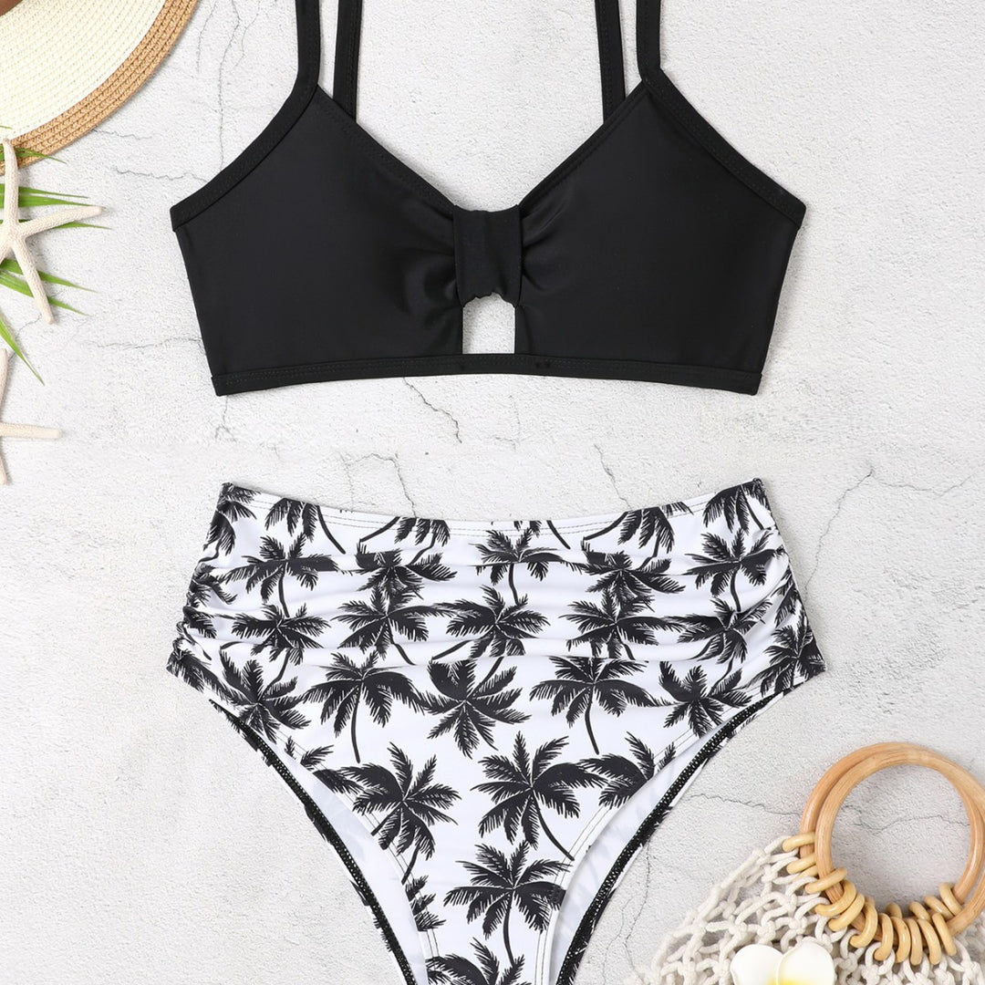 Damen Bikini-Set mit floralem Hochbund und modischem Knoten Echo Archiv