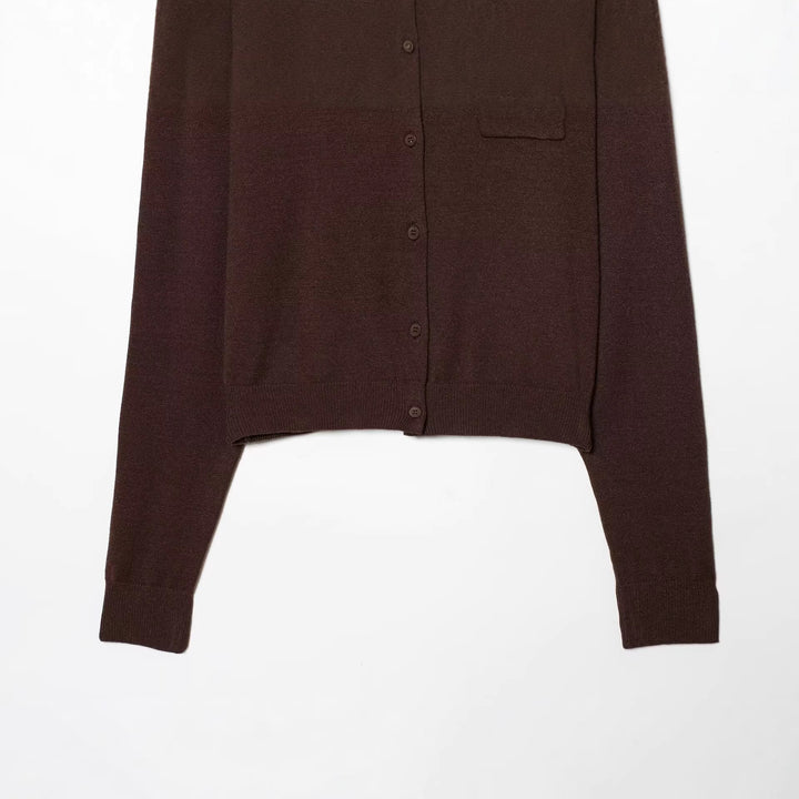 Damen Cardigan mit kontrastfarbener Knopfleiste und zweifarbigen Ärmeln Echoarchiv