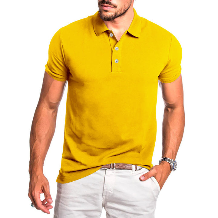 Herren lässiges Polohemd aus atmungsaktiver Baumwolle mit modernem Kragen und eleganten Knöpfen Echoarchiv