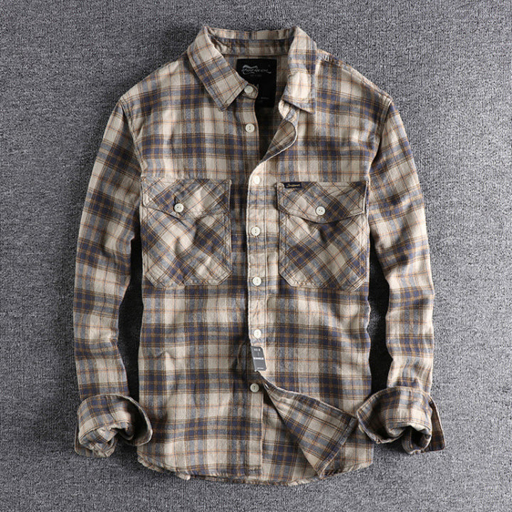 Herren Karo-Flanell-Hemd mit Brusttaschen und legerer Relaxed‑Passform Echoarchiv
