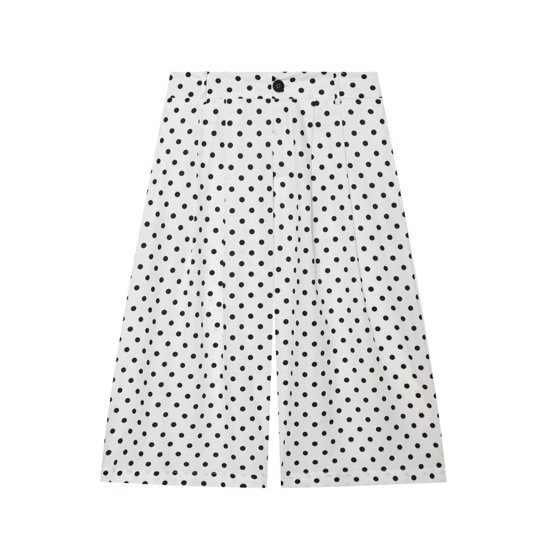 Damen Weite Culotte-Hose mit hohem Bund und soften Kellerfalten Echo Archiv