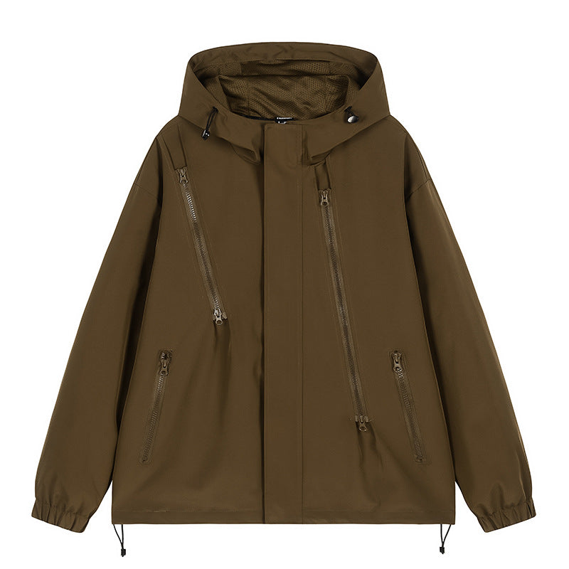 Herren nan technische Kapuzenjacke mit wasserabweisendem Softshell, schrägen Reißverschlusstaschen und verstellbarem Saum Echo Archiv