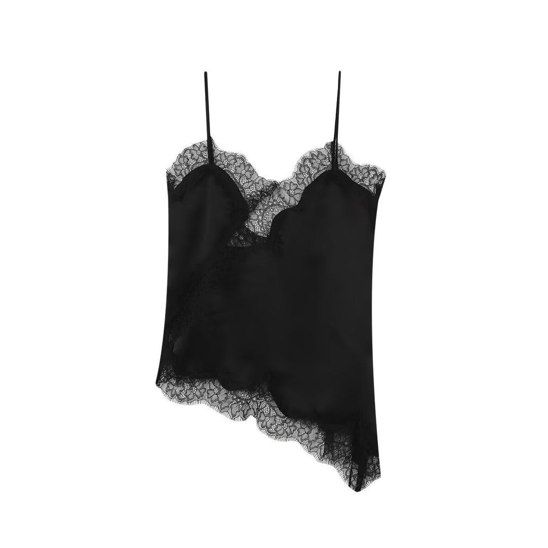 Damen-Spitzen-Camisole mit asymmetrischem Schnitt und eleganten Punkten Echo Archiv