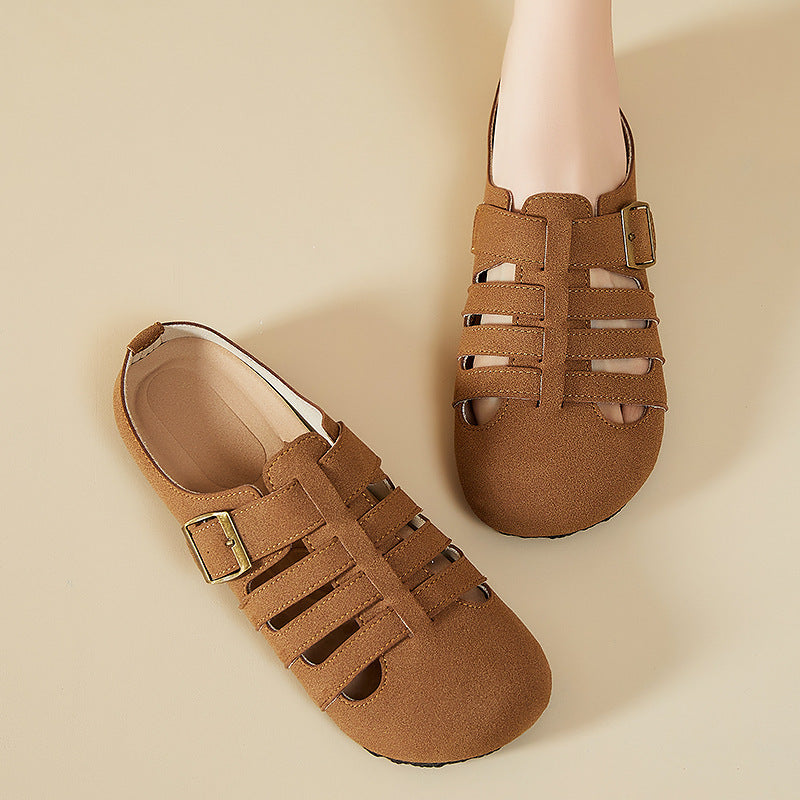 Damen nan geschlossene Sandalen-Halbschuh mit verstellbarer Metallschnalle, atmungsaktiven Cut-Outs und gepolstertem Komfortfußbett Echo Archiv