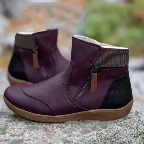 Damen  knöchelhohe Stiefelette mit seitlichem Reißverschluss, gepolstertem Komfortfußbett und flexibler Leichtsohle Echo Archiv