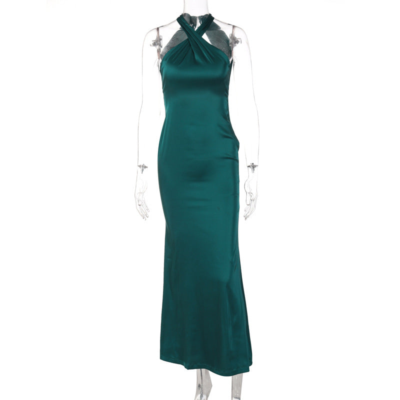 Damen Elegantes Wickelmaxikleid mit schmalen Trägern und figurbetontem Schnitt Echo Archiv