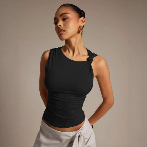 Damen Elegantes Tanktop mit asymmetrischem Design und raffinierten Knotelementen Echo Archiv