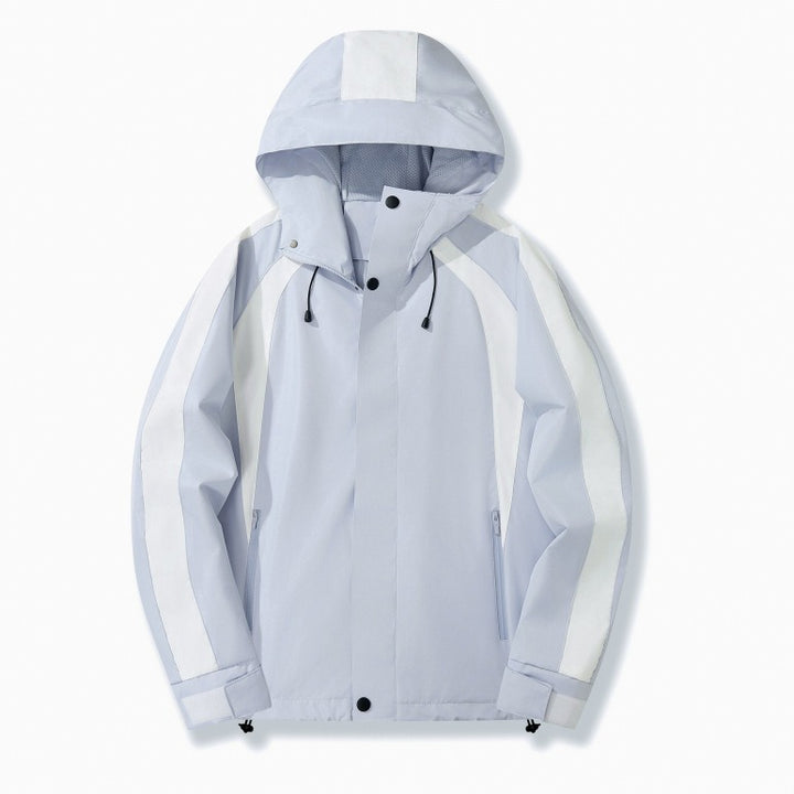 Damen Urbaner Kapuzen-Anorak mit kontrastierenden Bahnen, Mesh-Futter & verstellbarem Saum Echo Archiv