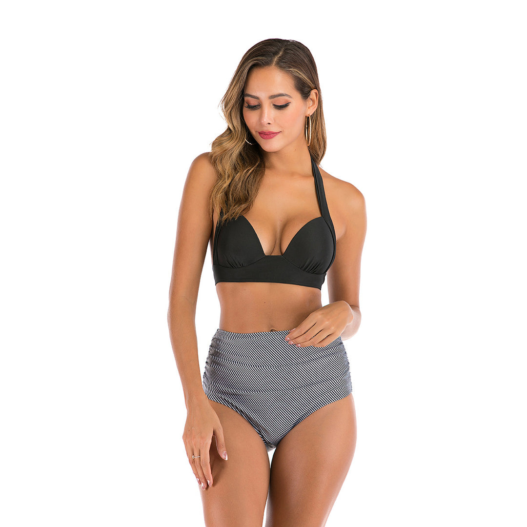 Damen Hoch taillierter Bikini mit floralem Design Echo Archiv