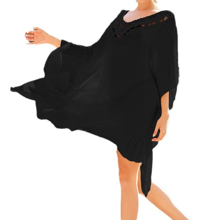 Damen Strandtunika mit elegantem Häkelbesatz und fließendem Schnitt Echo Archiv