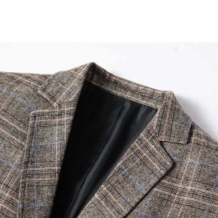 Herren Modernes Karomuster-Sakko im Heritage-Look mit fallendem Revers – Tianoro