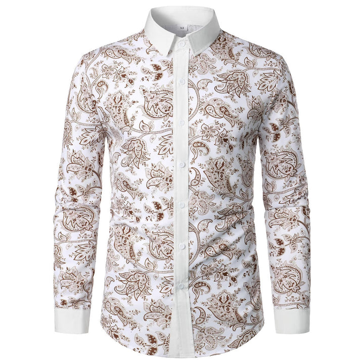 Herren Langarmhemd mit modernem Paisley-Design Echoarchiv