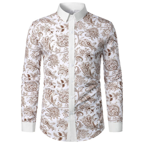 Herren Langarmhemd mit modernem Paisley-Design Echoarchiv