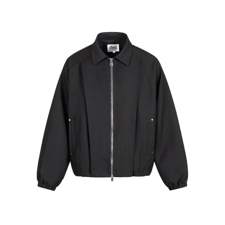Unisex Boxy-Übergangsblouson mit Hemdkragen, Zwei-Wege-Metallreißverschluss und elastischen Bündchen Echo Archiv