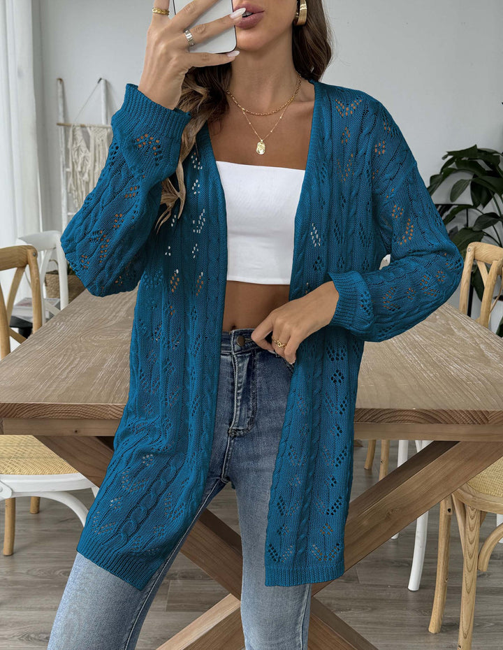 Damen luftiger Strickcardigan mit filigranem Lochmuster Echo Archiv