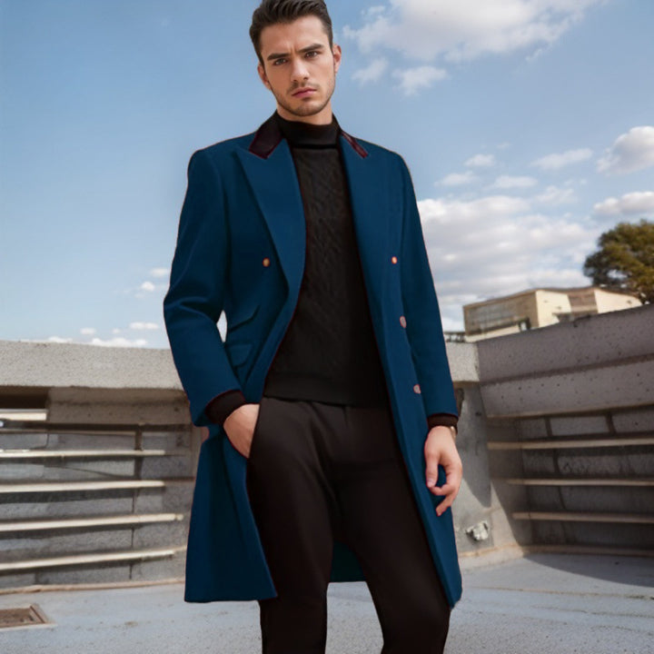 Herren Eleganter, taillierter Wollmantel Echoarchiv