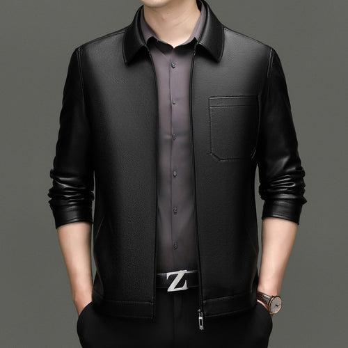 Herren Kunstlederjacke mit modernem Schnitt und praktischen Taschen Echoarchiv