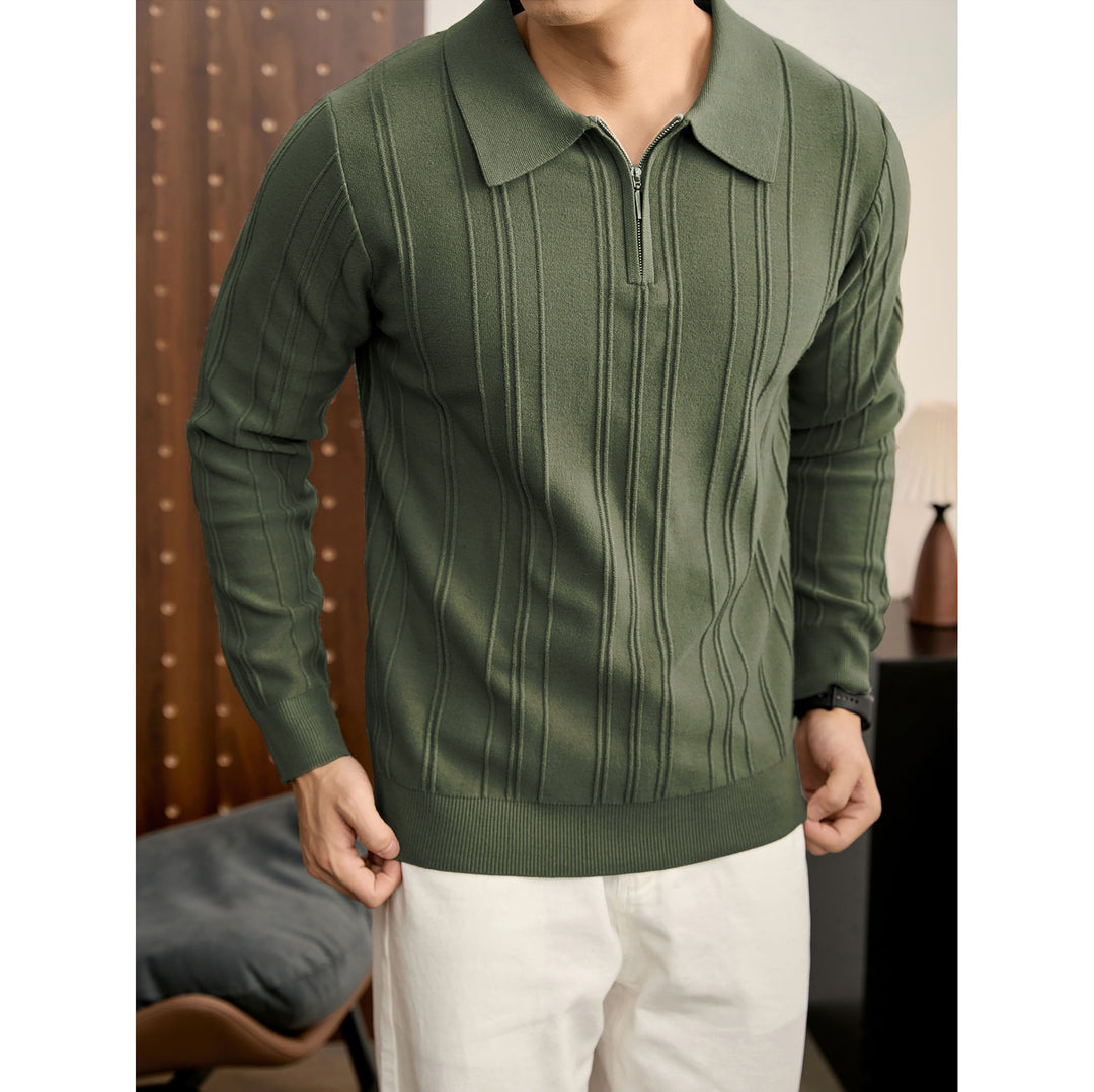 Herren Modischer Grobstrickpullover mit Reißverschluss Echoarchiv