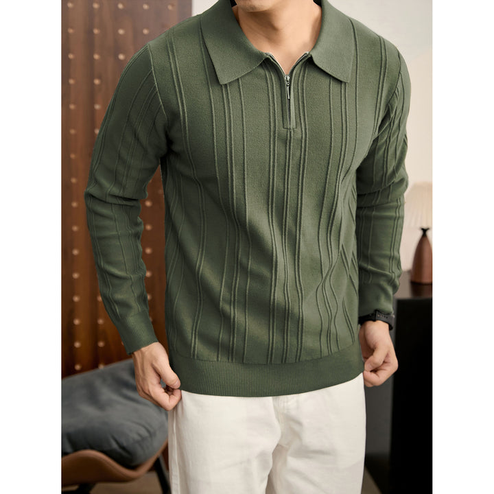 Herren Modischer Grobstrickpullover mit Reißverschluss Echoarchiv