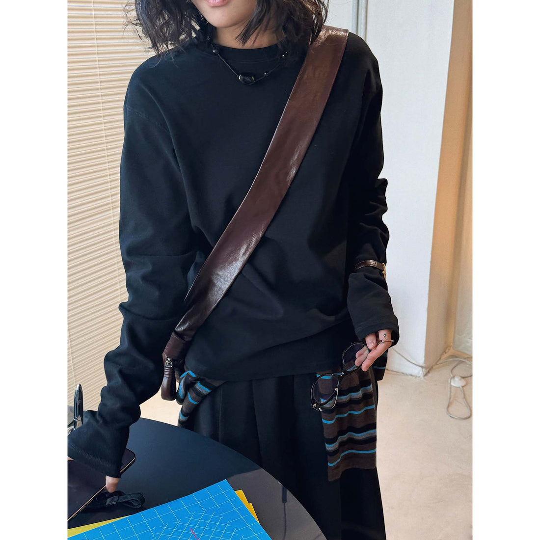Damen Casual-Boxy Sweatshirt aus schwerem Baumwolljersey mit cleanem Rundhals Echoarchiv
