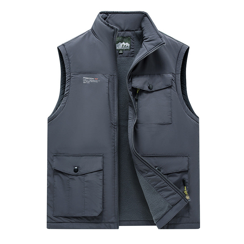Herren Gefütterte Utility-Weste mit Teddyfutter und Multifachtaschen Echo Archiv