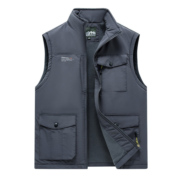 Herren Gefütterte Utility-Weste mit Teddyfutter und Multifachtaschen Echo Archiv