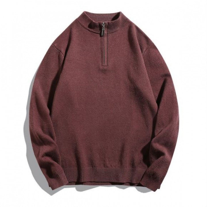 Herren gemütlicher Rollkragenpullover mit Reißverschluss Echoarchiv